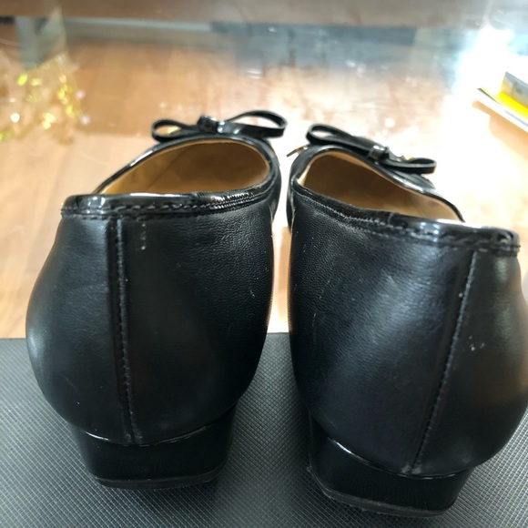 Bruno Magli Black Balerina Bow Size 7 Euro 37 - Picture 6 of 8